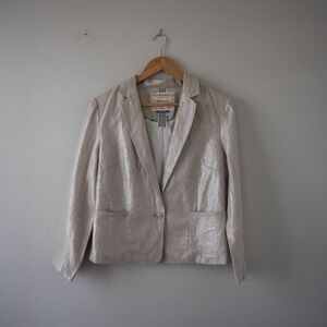Anthropologie Cartonnier metallic linen blazer